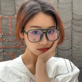 DAIIIBABYYY  -  Fashion Square Double Bridges TR90 Women Glasses Frame Clear Anti-Blu-Ray Eyewear Retro Men Optical Frame Computer Goggles