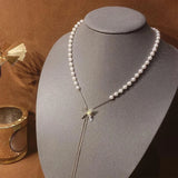 Daiiibabyyy Fashion Pearl Necklace Elegant Big White Imitation Pearl Bead Necklace Charm Romantic Clavicle Chain Wedding Party Jewelry Gift