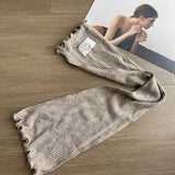 DAIIIBABYYY  -  Y2K Letter Label Knee-length Leg Cover Socks Ballet Strappy Ear Edge Calf Socks Stocking Lolita Gothic Japanese JK Stockings