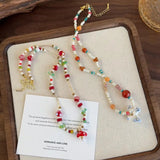 DAIIIBABYYY  -  Fashion Cute Bird Mushroom Pendant Colorful Beads Retro Clavicle Chain Necklaces For Women Girl Aesthetic Exquisite Jewelry Gift