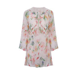 DAIIIBABYYY  -  Afternoon Garden Spring/Summer Gentle Trumpet Sleeves Fragmented Flower Dress with Ruffle Edge Long Dress