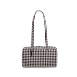 Daiiibabyyy  New Style Checkered Shoulder Bags Fashion Solid Color Simple Large Capacity Nylon Tote Canvas Travel Bag Unisex Storage Bag