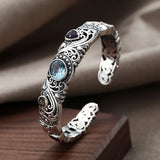 DAIIIBABYYY  -  New Style Vintage Thai Silver Shiny Crystal Female Bangle Promotion Jewelry For Women Mother's Day Gifts Never Fade