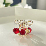 DAIIIBABYYY  -  New Cute Delicate Diamond Cherry Small Hair Claw Hair Clip Women's Rhinestone Hairpin Headwear Hair Accessories