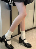 DAIIIBABYYY  -  Vintage France Mary Janes Shoes Women Belt Buckle Casual Square Heel Shoes Female Holiday Temperament Leisure Shoes Summer 2024