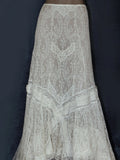 DAIIIBABYYY  -  Women High Waist Skirt Sweet White Elegant Guipure Lace Ruffle Trim Asymmetric Hem Vintage Casual Transparent Maxi Skirt 2025