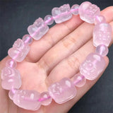 DAIIIBABYYY  -  11MM Natural Rose Quartz Pixiu Bracelet For Women Men Love Gift Crystal Beads Strands Jewelry Gift 1PCS