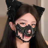 DAIIIBABYYY  -  1PCS Party Skull Mask Long Teeth Demon Skeleton Half Face Mask Wolf Dragon Tiger Houjuu Nue Mask Cosplay Halloween Costume Props