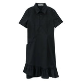 Daiiibabyyy  Shirt Collar Dress New Summer Design Little Black Dress China-Chic Style  birthday dress for women