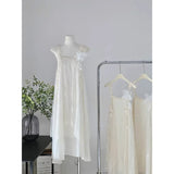 DAIIIBABYYY  -  Pure Sexy Women Dress Summer Sleeveless Lace Patchwork Korean Fashion Long Dresses Tassel Ruffles Skirt Sweet Female Clothes