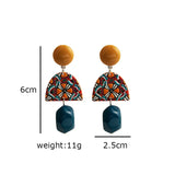 Daiiibabyyy  Vintage Bohemia Yellow and Blue Geometric Circle Acrylic Earrings for Women Charm Fashion Baroque Stud Jewelry Accessories Gifts