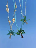 DAIIIBABYYY  -  Sweet Shell Beads Necklace Colorful Handmade Bohemia Beads Necklace Jewelry Coconut Tree Pendant Seaside Vacation Choker Beach