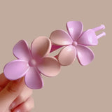 DAIIIBABYYY  -  Gradient Double Flower Duckbill Clip Acrylic Large Flower Hair Grab Clip Girls Korean Sweet Ponytail Hairpin Elegant Headwear