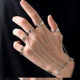 Daiiibabyyy  Gothic Cool Hip Hop Punk Chain Stainless Steel Tassel Rings for Women  Adjustable Open Finger Men Rings Set Party Gifts Jewelry
