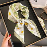 DAIIIBABYYY  -  New Silk Square Scarf Women Luxury Floral Print Kerchief Soft Satin Hairband Hands Bag Ribbon Foulard Hijab Neckerchief Headband