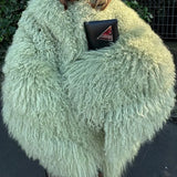DAIIIBABYYY  -  Solid Color Plush Women's Coat Fashion Fluffy Faux Fur Jacket  Long Sleeve Warm Cardigan Coat 2024 Lady Winter Street Outerwear