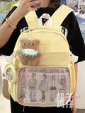 Daiiibabyyy  Japanese Cute Girl Student Schoolbags Women's Two-dimensional Small Appetite Transparent Ita Backpacks Large-capacity Backpack