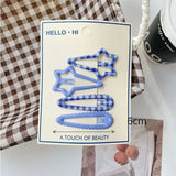 Daiiibabyyy  Retro Morandi Plaid BB Hair Clips Korean Style Early Autumn Daily Side Bang Clip Nape Baby HairClips for Women and Girls 1 Set
