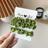 DAIIIBABYYY  -  3PCs/set Silk Satin Elastic Hair Band Small Scrunchies Set Ladies Rubber Bands Ponytail Holders for Women Girls Hair accessories
