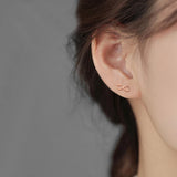 Daiiibabyyy 100% 925  Sterling silver Stud Earring for Women Girl Gift Innocent 8 Number Endless Jewelry Dropship