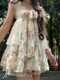 Daiiibabyyy  Japanese Vintage Sweet Elegant Summer Dress Women Y2k Chic Design Kawaii Dress Harajuku Aesthetic Casual Lovely Retro Outfit New