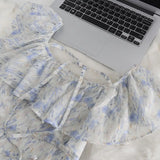 DAIIIBABYYY  -  Elegant Princess Womens Dresses Floral Print Off Shoulder Slash Neck Fairy Birthday Party Midi Dress Beach A-Line Vestidos New