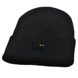 Daiiibabyyy  Sweet Cute Embroidered Cat Knitted Hat Warm Wool Knit Cap Ear Protection Embroidery Winter Caps Sports