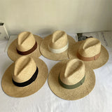 DAIIIBABYYY  -  Lafite Summer hat Women's summer beach sun protection straw hat Men's English jazz hat wholesale