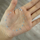 Daiiibabyyy  Simple Ice Blue Pink Dewdrop Bracelet Niche Friendship Handmade Bracelet Women Girls Sweet Fashion Jewelry Gifts