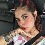 Daiiibabyyy  Fashion Acrylic Hair Pins for Women Girls Rhinestone Snap Hair Clips Decorative Hairpins Cute Y2K Barrette Hair Accessories