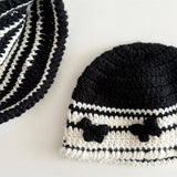 Daiiibabyyy  Winter Crochet Knitted Ear Protection Hats For Children Warm Beanies Caps Outdoor Ski Balaclava Bib EarCaps Child Skullies Hats