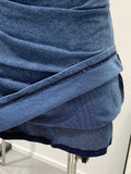 Daiiibabyyy  Women's Summer Blue Denim Short Dress High Waist Folding Strap Hip Wrapping Slimming Fit Mini Dresses 2025 New Style Fashion