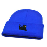 Daiiibabyyy  Sweet Cute Embroidered Cat Knitted Hat Warm Wool Knit Cap Ear Protection Embroidery Winter Caps Sports