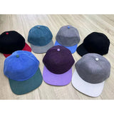 Daiiibabyyy Korean Retro Color Matching Corduroy Women's Hats Autumn and Winter Versatile Show Face Small Flat Edge Baseball Caps for Men