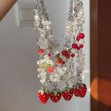 DAIIIBABYYY  -  Fruit Pendant Necklace Fahion Strawberry Pendant For Women Jewelry Party Gifts