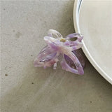 DAIIIBABYYY  -  Romantic Spring Color Acetate Butterfly Grip Temperament and Beautiful Hollow Bow Barrettes Hair Claw Small Headwear Hair Claws