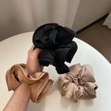 Daiiibabyyy Korean Solid  Color Silk Scrunchie Fashion Grace Elastic Hair Bands Girls Ponytail Scrunchies Headwear Hair Accessories