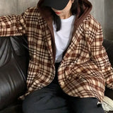 Daiiibabyyy  Middle Length Ladies Jackets Loose Single Breasted Women's Wool & Blends Coat Trendy Autumn Elegant Long Sleeve on Sale Novelty