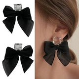 Daiiibabyyy  Korean Fashion Charm White Bowknot Stud Earring for Women Temperament Pearls Bow Heart Earrings Party Jewelry Accessories Gift