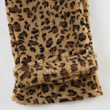 DAIIIBABYYY  -  Brown Leopard Print Casual Pants Autumn Winter Warm Lace-up Low Rise Straight Pants for Women y2k Streetwear Trousers New