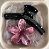 DAIIIBABYYY  -  2pcs Korean Polka Dot Hair Clip Claw For Women Sweet Bow  Flower Barrette Hairpin Acrylic temperament Hair  Accessories Gift
