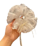 DAIIIBABYYY  -  Korean Luxury Ribbon Lace Large Scrunchies Female Girls White Sweet Hair Ropes Temperament Black Headband Fairy Ponytail Holder