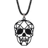 DAIIIBABYYY  -  Black Skull Head Pendant Necklace Gothic Punk Style Jewelry Skull Hollow Necklace Fashion Party Accessories for Men Women Gifts