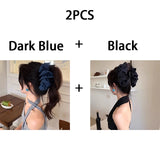 Daiiibabyyy  Blue Shark Clip Denim Heavy Cloth Hairpin Female Elegant Temperament Fashion Female Hairpin Hair Accessories