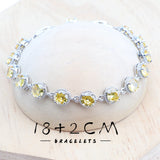 Daiiibabyyy Silver 925 Bridal Jewelry Sets For Women Earrings Rings Bracelets Pendant Wedding Necklace Set Yellow Cubic Zirconia Jewellery