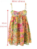 Daiiibabyyy Holiday Spring Summer New Lace Short Strap Dress Woman Sexy Sweet Backless Printed Tie Mini Dress Female Beach Mini Dresses