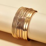 Daiiibabyyy 14 Pieces Set Smooth Stainless Steel Bracelet Bangle For Women Fashion Jewelry Accessories Gift New