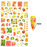 Daiiibabyyy 1PC 3D Nail Stickers Fruit Flowers Leaves watermelon Self Adhesive Transfer Sliders Wraps Manicures Foils DIY Nail Decorations
