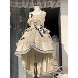 DAIIIBABYYY  -  Japan New Sweet Heavy Industry Black And White Dress Lolita Dress JSK Spring And Autumn Princess Lolita Skirt Fairy