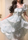 Daiiibabyyy  Irregular Chiffon Summer New Style Slim Floral Dress
